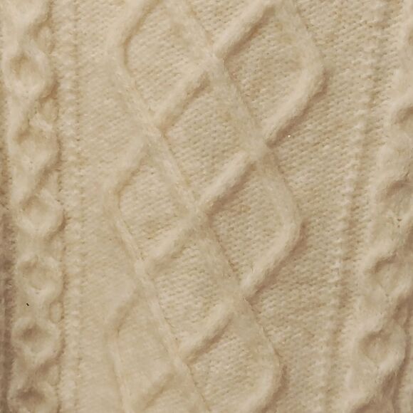 Loft boxy cable knit oversized sweater chunky top ivory minimalist chic Sm - Picture 5 of 7